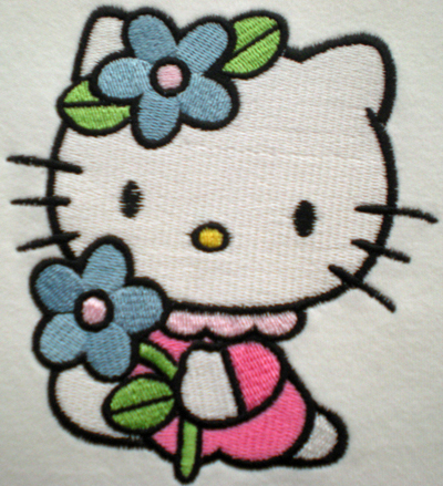 hello kitty embroidered design