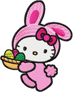 Hello Kitty Happy Easter 3 machine embroidery design