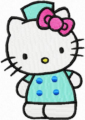 Hello Kitty Welcome machine embroidery design