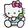 Hello Kitty ready for easter embroidery design