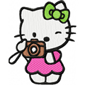 Hello Kitty Photographer embroidery design