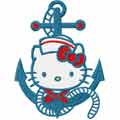 Hello Kitty nautical machine embroidery design