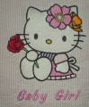 great one work of Diana Sittley from the U.S.. Decorating stripe seersucker taken design machine embroidery Hello Kitty with rose.