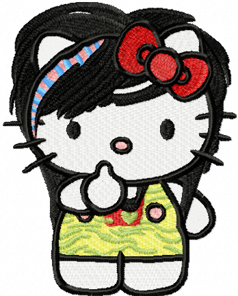 Modern Hello Kitty 1 machine embroidery design