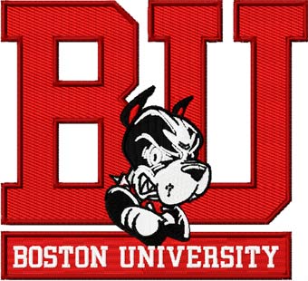 Boston University logo machine embroidery design