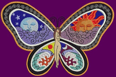 free Fantastic Butterfly - Night and Day  embroidery