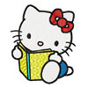 Hello Kitty reading book embroidery design