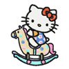 Hello Kitty riding horse machine embroidery design
