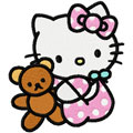 Hello Kitty with toy embroidery design