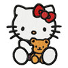 Hello Kitty with small bear machine embroidery design