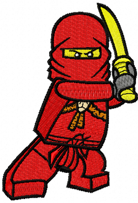 Kai machine embroidery design from LEGO Ninjago collection