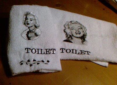 Marilyn Monroe embroidered towels