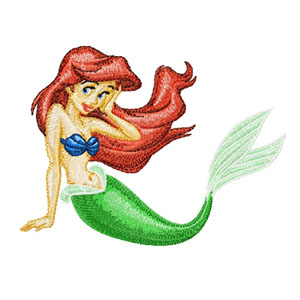 Little Mermaid Ariel machine embroidery design