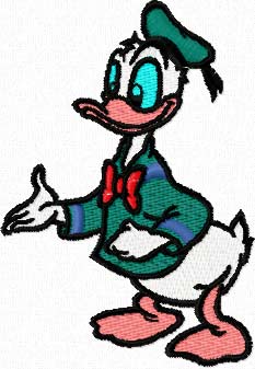 Donald Duck machine embroidery design