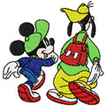 Mickey Mouse and Goofy machine embroidery design