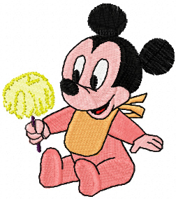 Minnie Mouse with ice cream machine embroidery design