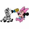 Minnie Mouse and zebra embroidery design