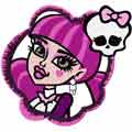 Monster High Draculaura badge machine embroidery design