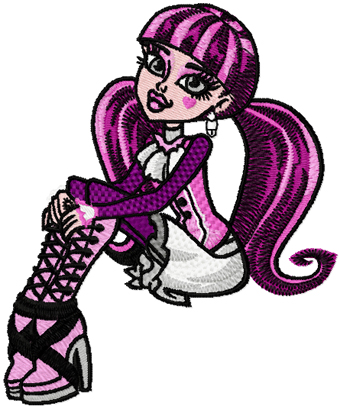 Monster High Draculaura relax machine embroidery design