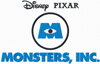 Monster Inc. logo machine embroidery design