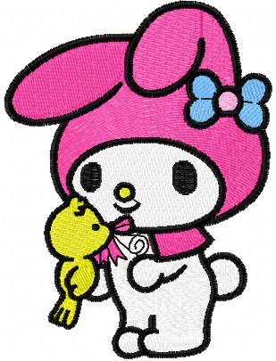 My melody spring songs machine embroidery design