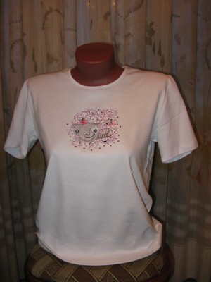 shirt with free my little cute worl embroidery design