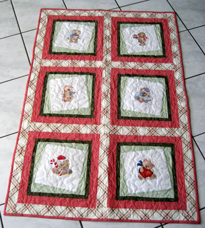 embroidered old toys quilt design