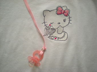 baby clothes with hello kitty embroidery