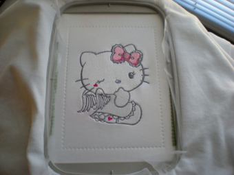 hello kitty angel machine embroidery in hoop