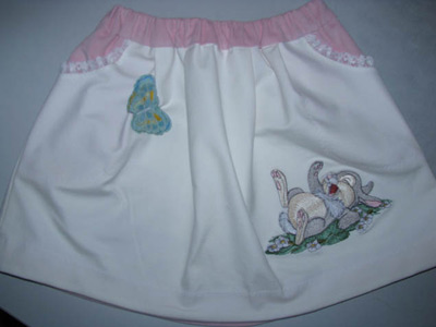skirt with Bambi machine embroidery designs