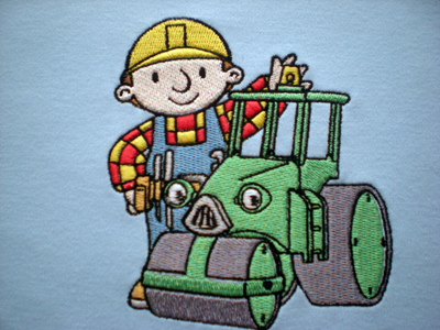 bob the builder with tractor machine embroidery