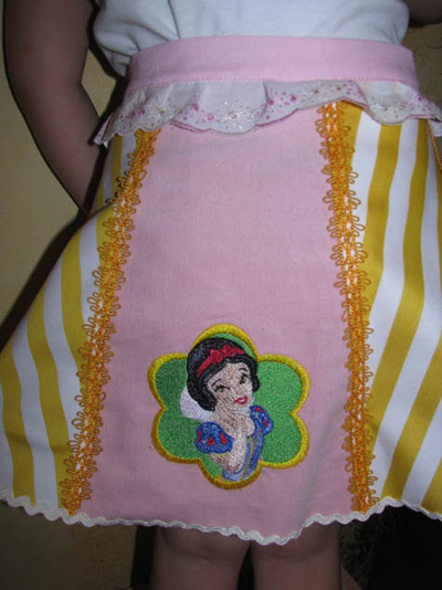 little mermaid embroidery on skirt
