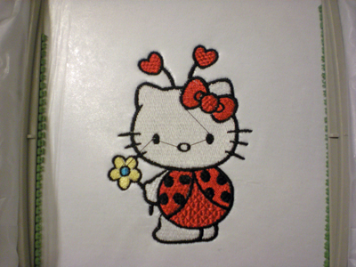 hello kitty ladybug embroidery design