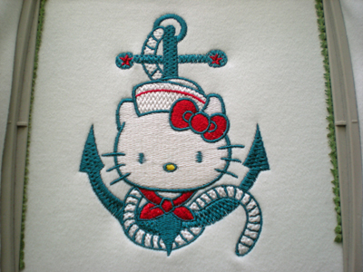 hello kitty nautical embroidered