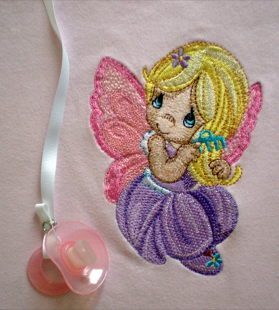 little fairy embroidery design outfit