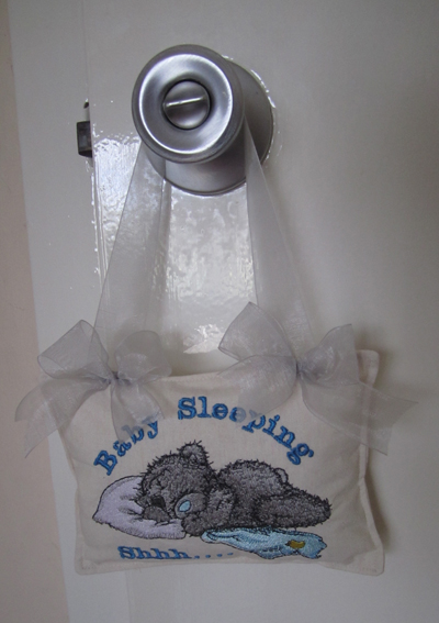 Baby Nursery Door Hanger with teddy bear design