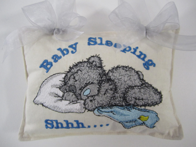Teddy Bear sleeping embroidery design