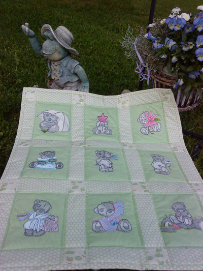 quilt with teddy bear machine embroidery designs