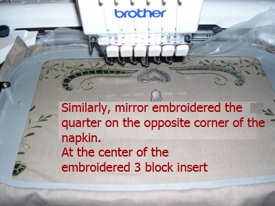 Second quarter and the 3rd block are embroidered