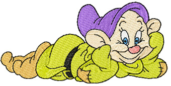 Dopey machine embroidery design from Seven Dwarfs collection