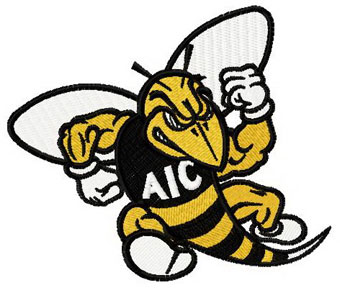 AIC Yellow Jackets logo embroidery design