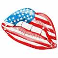 American lips embroidery design