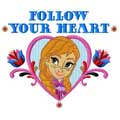 Anna follow your heart embroidery design