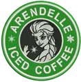 Arendelle coffee badge machine embroidery design