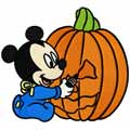 Baby Mickey with pumpkin machine embroidery design
