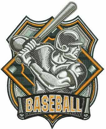 Baseball badge 2 embroidery design
