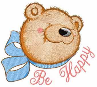 Be happy Teddy embroidery design