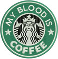 My blood is coffee machine embroidery design