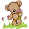 Teddy Bear spring embroidery design