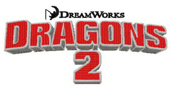 Dragons 2 logo machine embroidery design